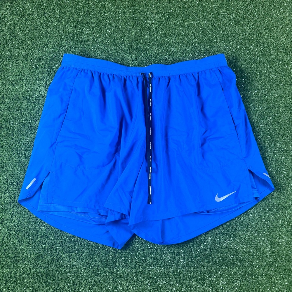 Nike Running Shorts Mens XL Blue Reflect Swoosh Zipper Pocket Athletic Workout